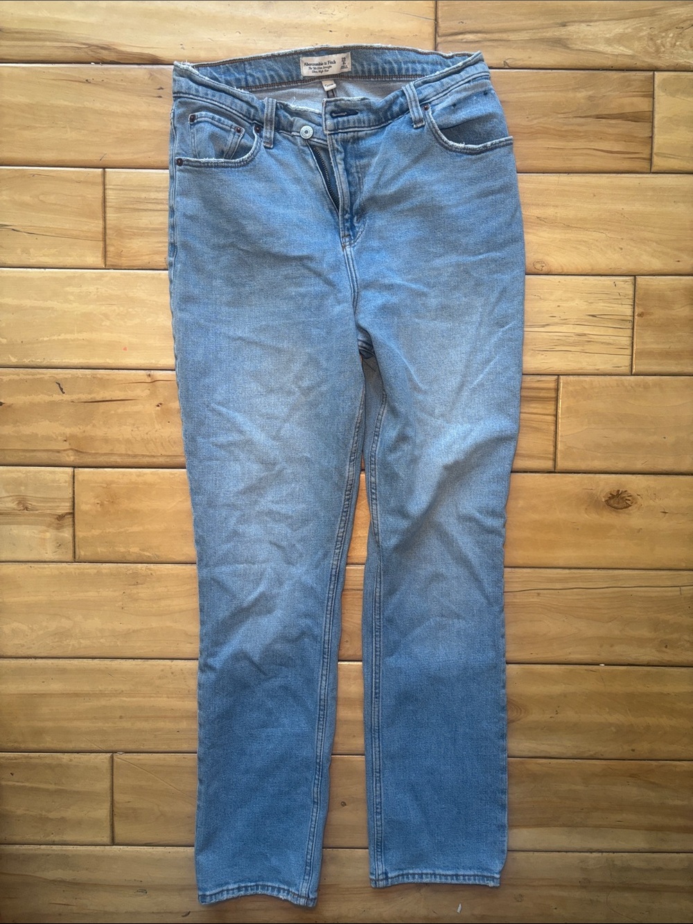 Abercrombie & Fitch curve love Straight Leg Light Blue Jeans